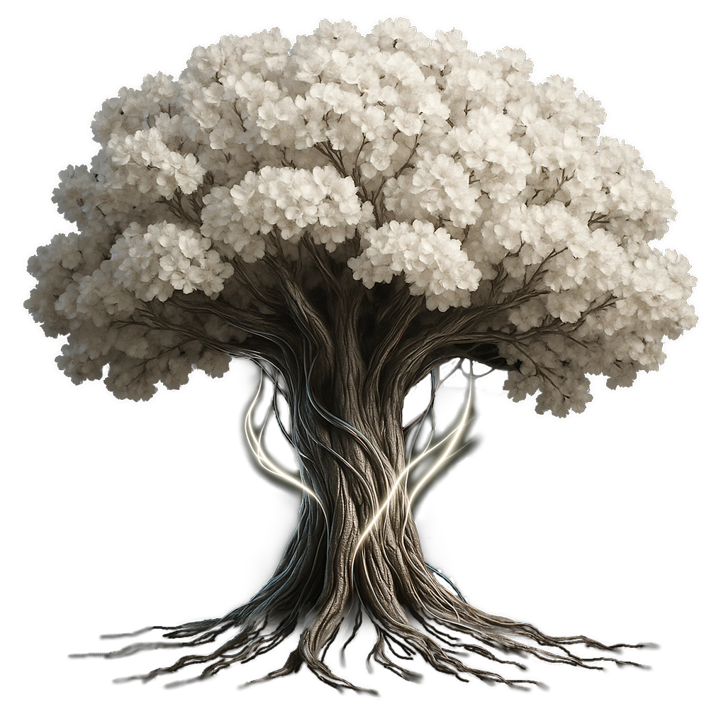 Eine Baum mit Wurzeln aus Kablen