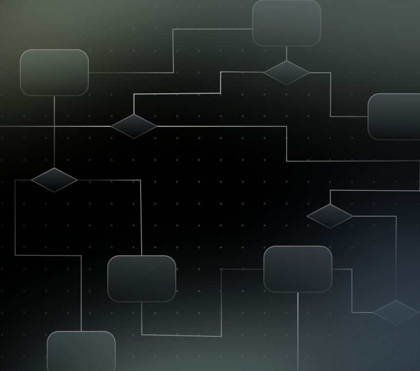 Ein mit abstrakten Formen angedeuteter automatisierter Prozess